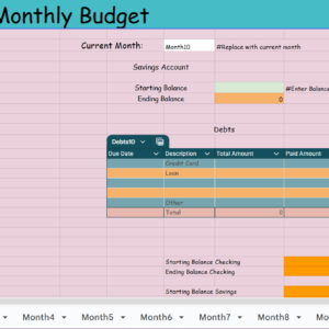 Monthly & Annual Budget Spreadsheet with Charts (Google Sheets)