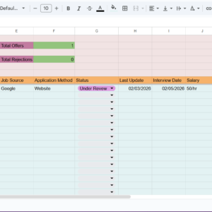 Job Application Tracker (with Interview Log)