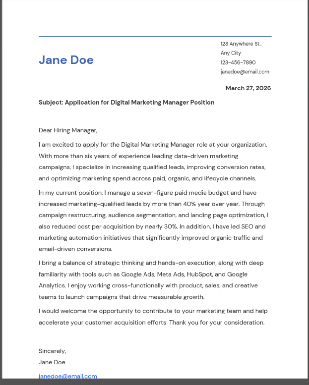 Free Resume & Cover Letter Template (ATS-Friendly) - Image 2